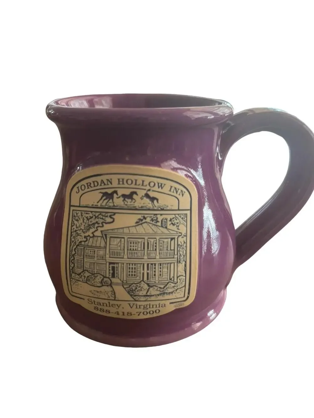 Ceramic Souvenir Mug Jordan Hollow Inn Stanley Virginia Deneen Pottery - Picture 1 of 5